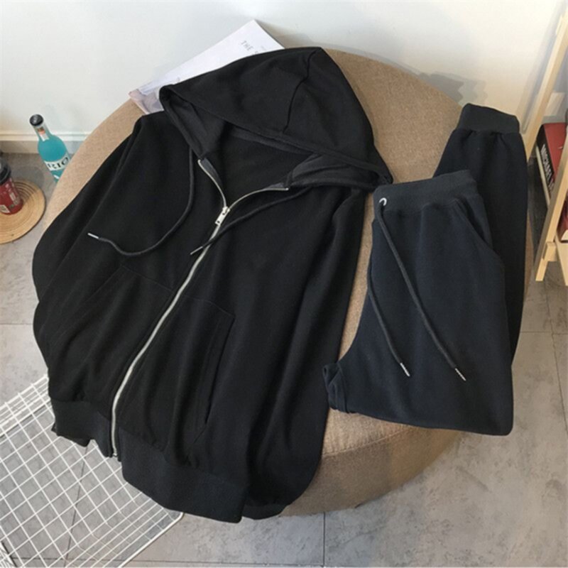 Spring and autumn thin loose zipper sports suit